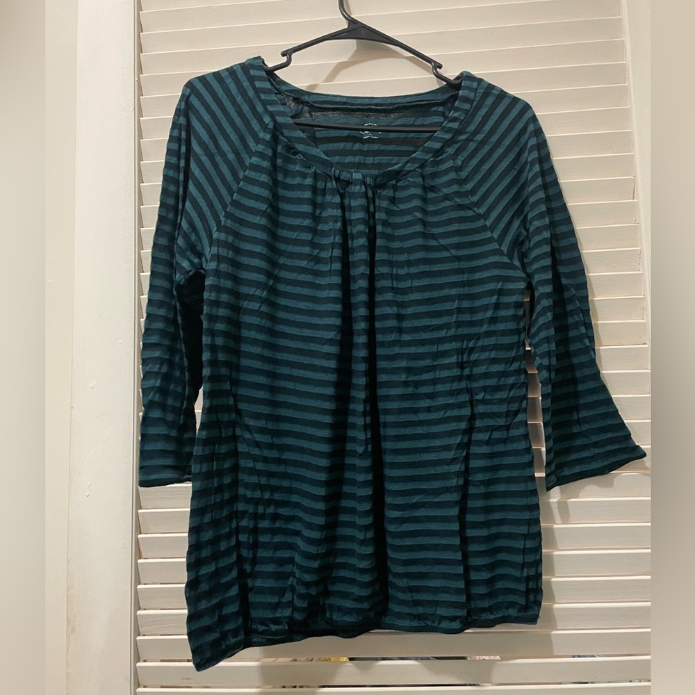 Loft 3/4 Sleeve Striped Top EUC